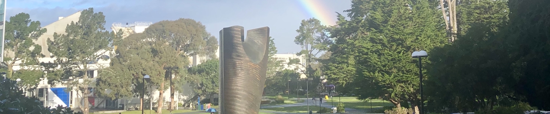 SF State Campus with rainbow